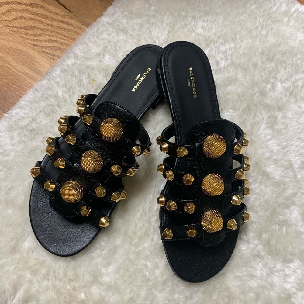 Balenciaga Giant Palladium Studded Sandal